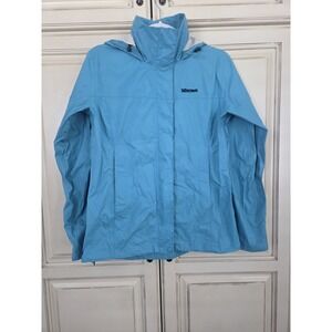 Marmot Precip Eco Jacket Women's Small Teal‎ Blue Windbreaker Hooded